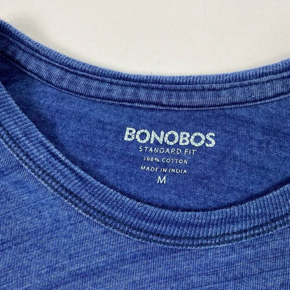 Bonobos Shirt Mens Medium Blue Long Sleeve‎ Crewneck Standard Fit Cotton